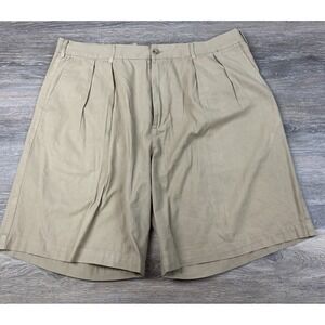 Peter‎ Millar Shorts Mens 38 Beige Pleated Chino 8" Inseam Casual Golf